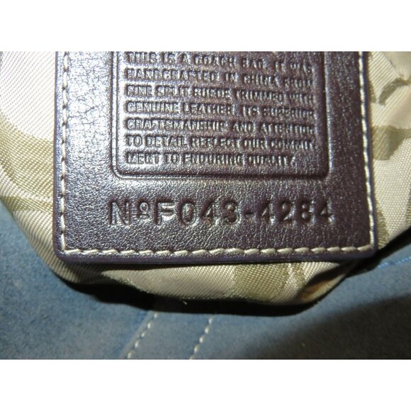 Coach 2004 Soho Suede & Leather Demi Hobo Handbag in Denim Gray Blue 4284 - Picture 7 of 12